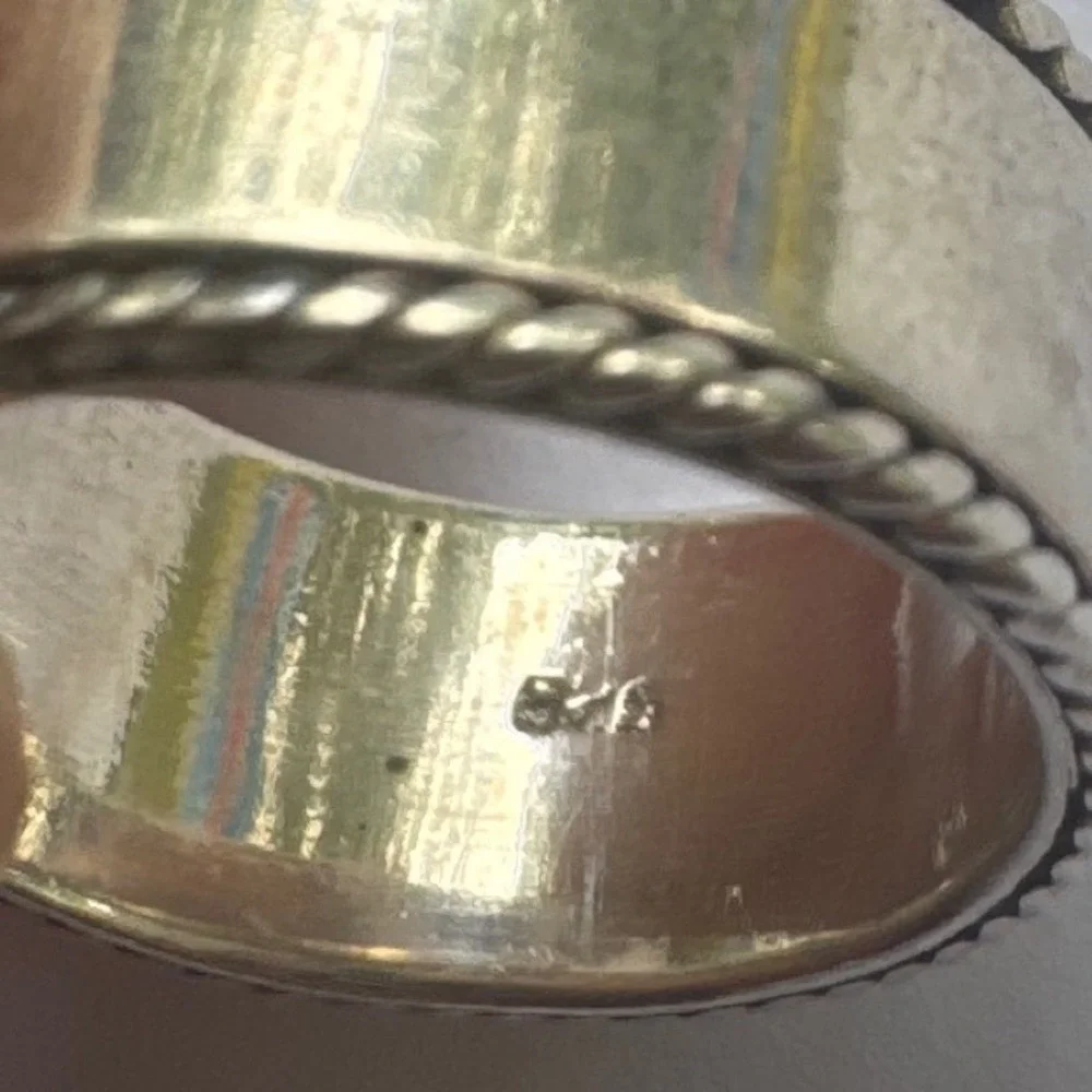 Spinner Ring Size 5 Silver 925 Sterling Rope Edge
